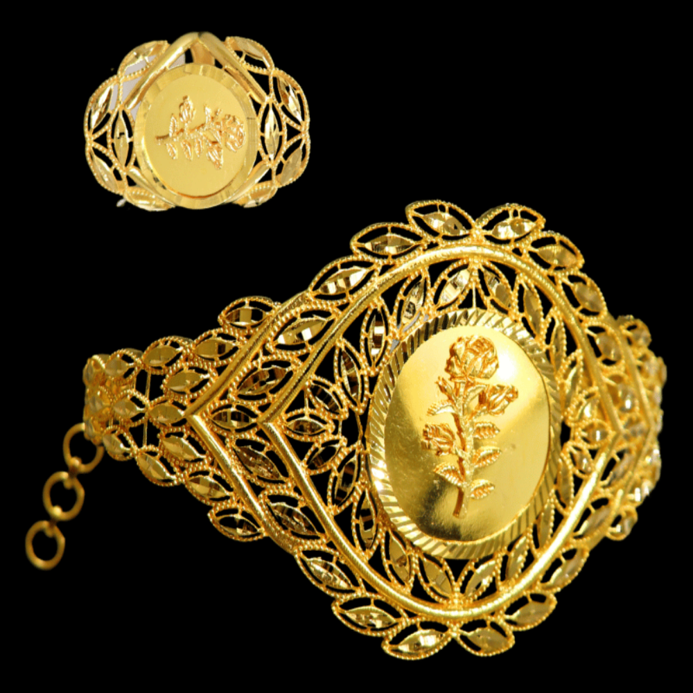 21K Gold Bangle with matching ring